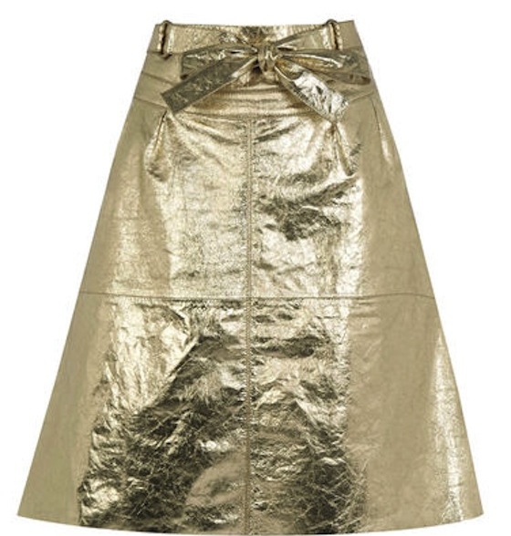 metallic gold skirt