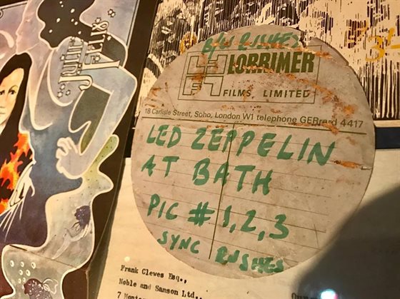 Led Zep can film rushes label