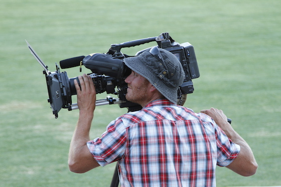 INSET Cricket cameraman, photo by Percita