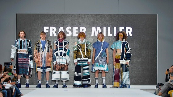 Photo from the Graduate Fashion Week 2018 of Fraser Miller's collection