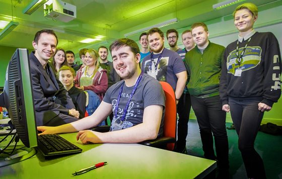BT students in the cyber security lab at DMU