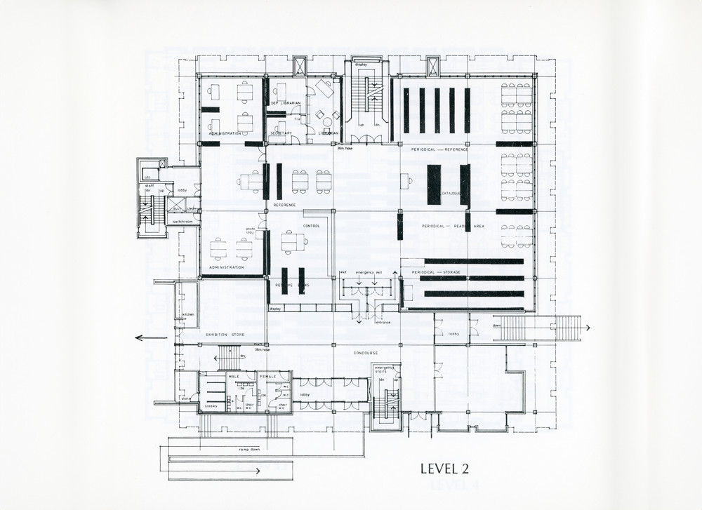 Kimberlin Library, Level 2 floor plan, 1977