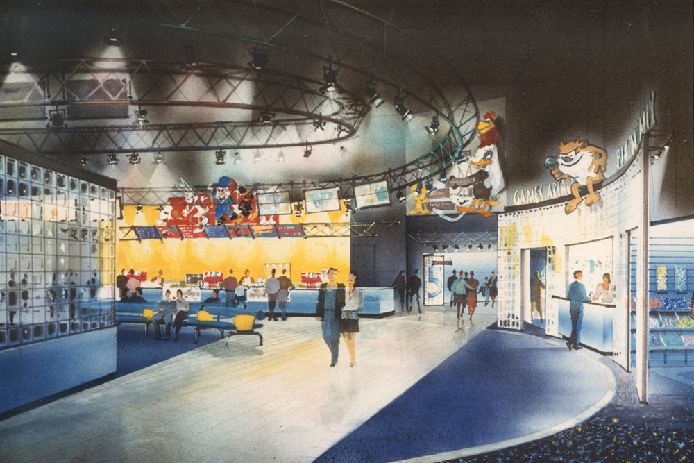 Artist drawing of the Hollywood Studio Set style foyer. Courtesy of the Leicester Mercury Archive at the University of Leicester.