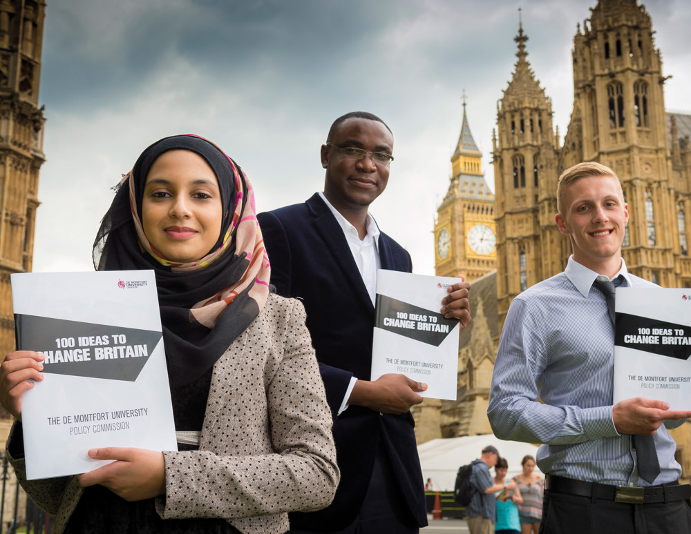 In June 2014, DMU students, aided by academics from the Department of Politics and Public Policy, presented MPs and peers 100 policy ideas that they would like political parties to adopt.