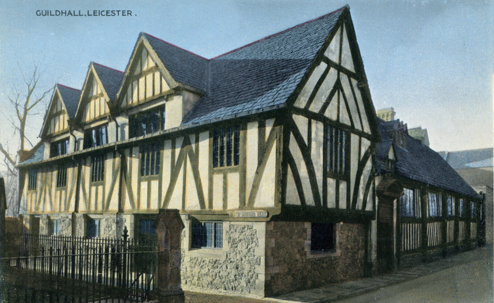 Postcard of Leicester Guildhall. 