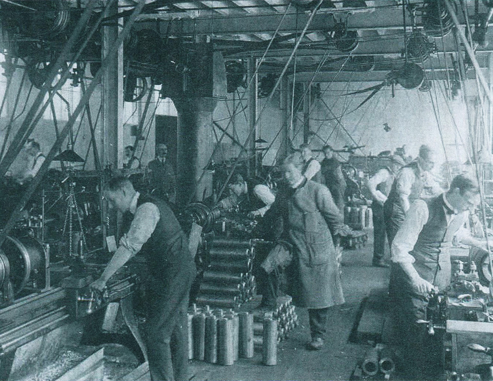 A war munitions workshop where shells were manufactured