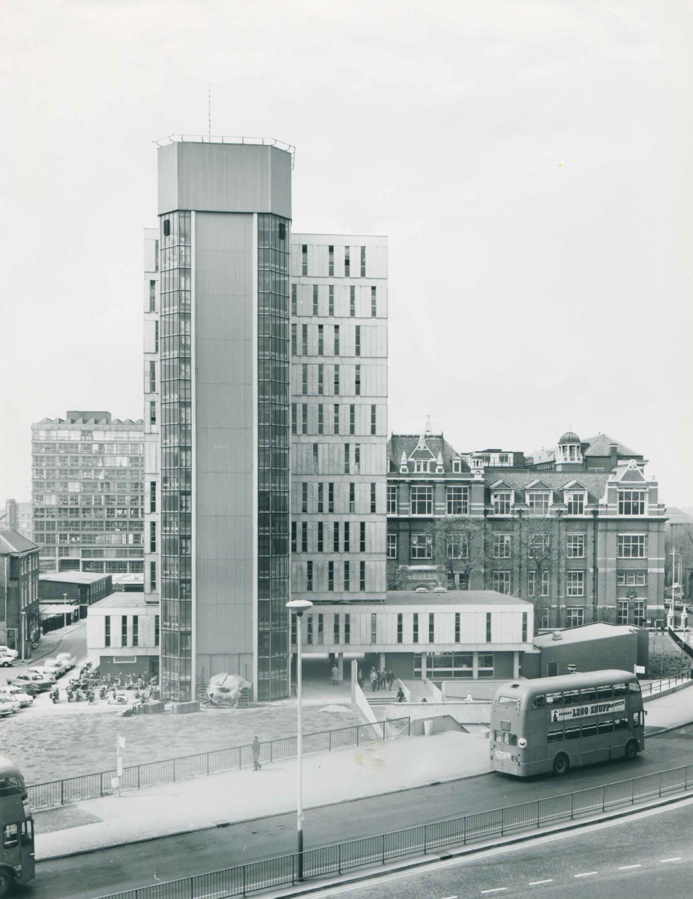Photo of James Went Building, after 1969.