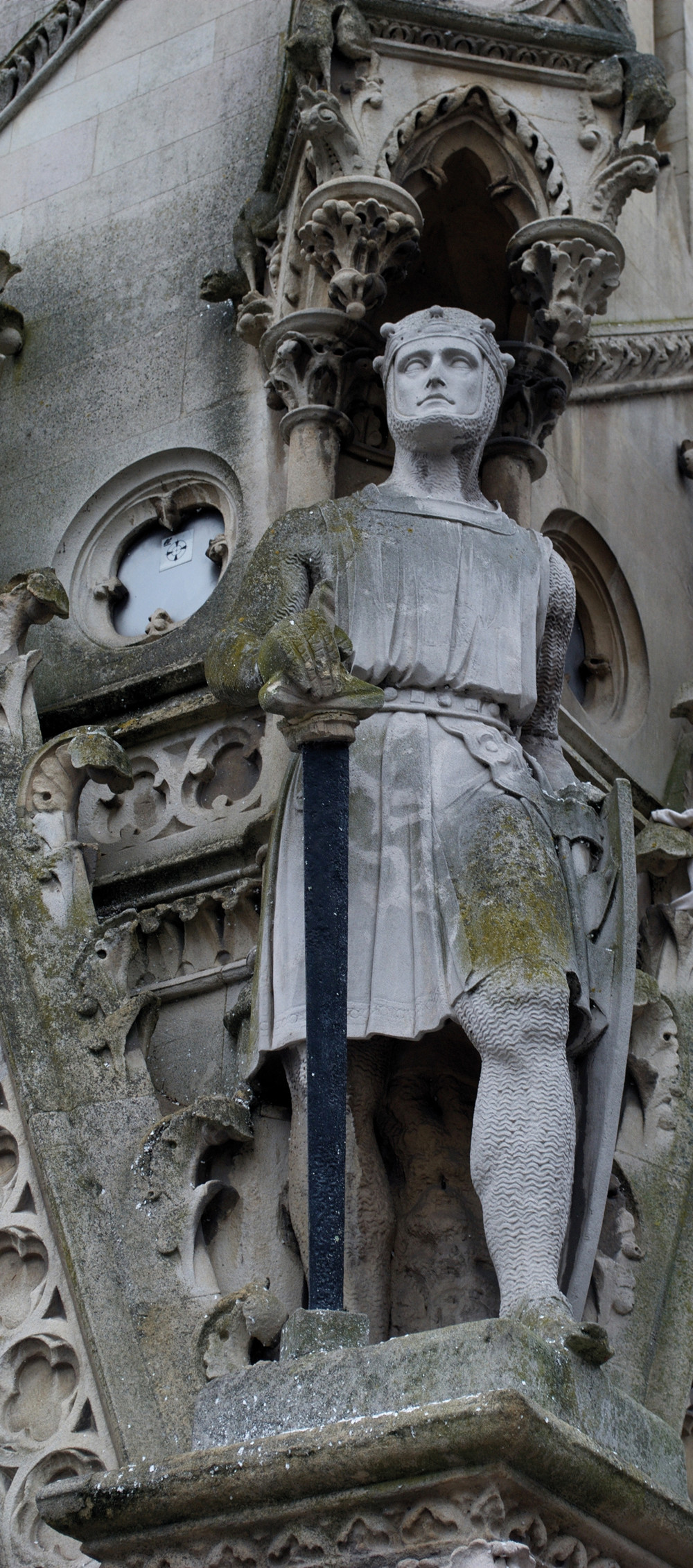 Simon de Montfort depicted on the Clock Tower in Leicester city centre