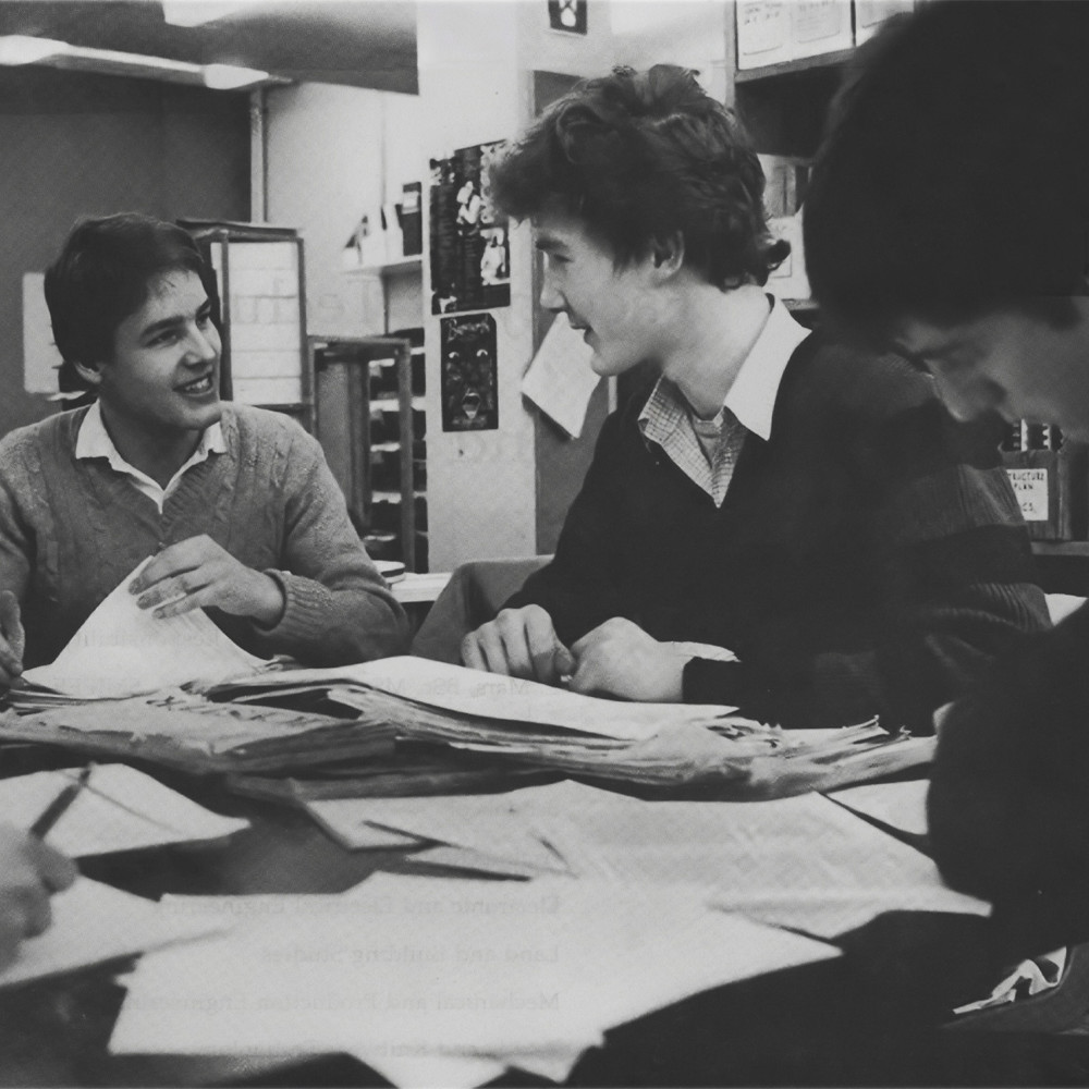 Students studying in the Clephan Building, 1980s.