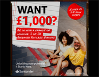 Last chance to win £1000 from Santander