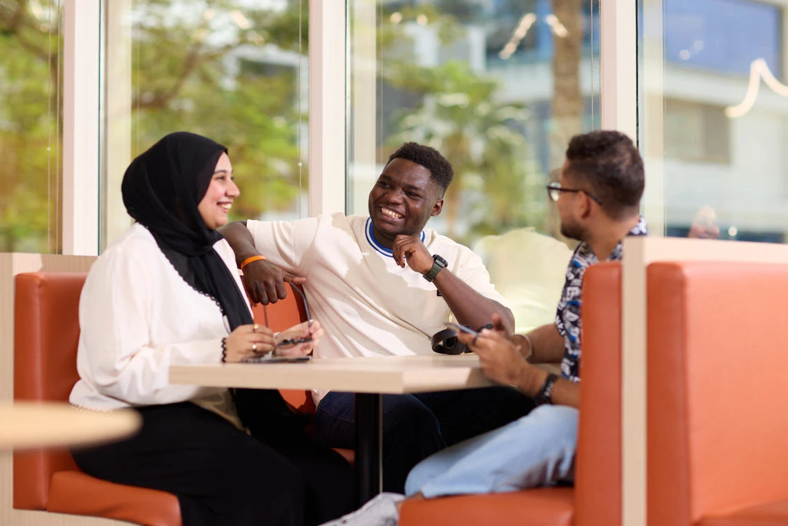 DMU Dubai students in Montfort Brew cafe