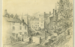 John Fulleylove, Castlestreet Leicester, Pencil Sketch, 1870