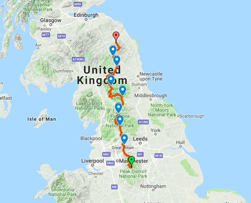 Spine Race route