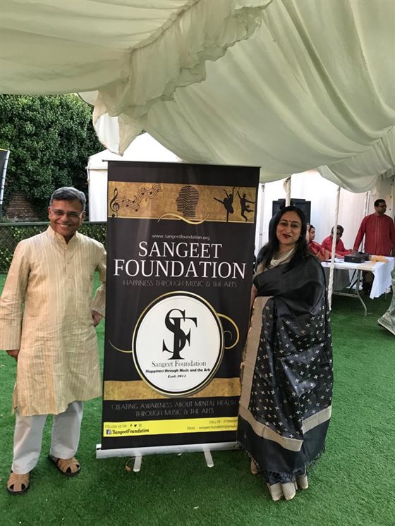 Sutapa and Jayanta with SF banner