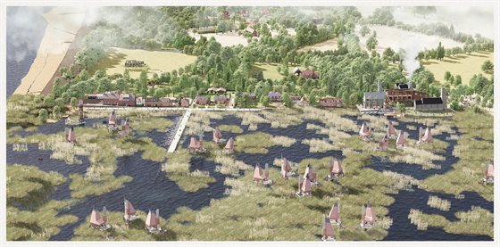 Methul Jethwa 2 Resilient Horizons – Overall site perspective of the proposed village and landscape in 40 years time copy