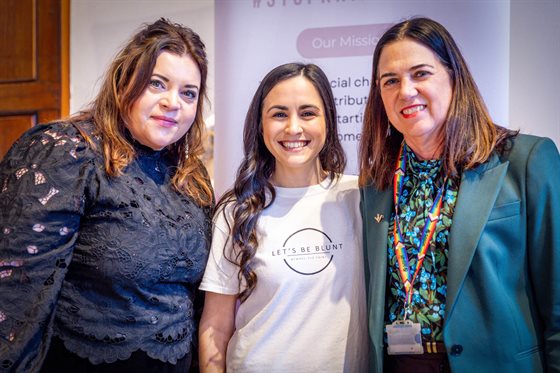 Leisa Nichols-Drew with Leanne Lucas and DMU VC Prof Katie Normington