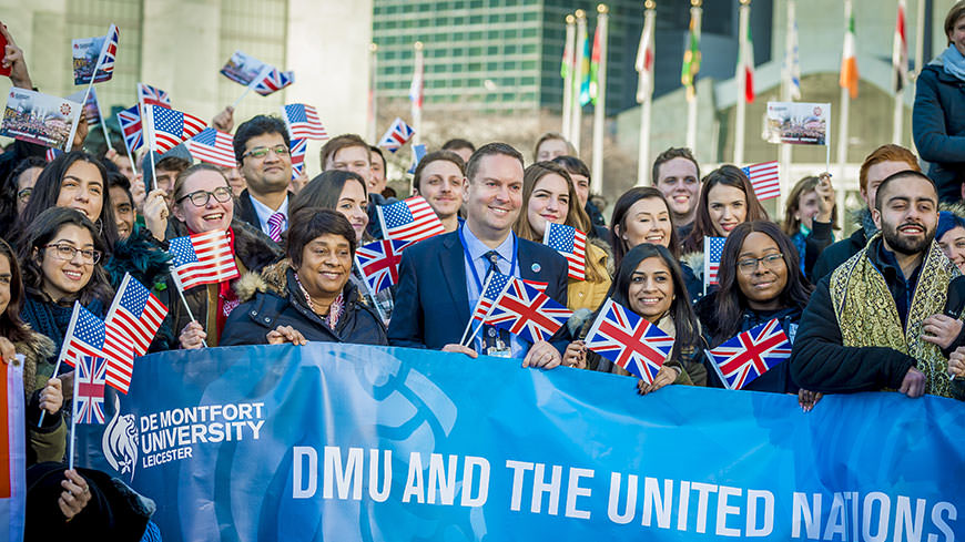 DMU students at the UN supporting the Together campaign