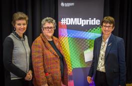 Dr Ruth McNair, Baroness Liz Barker and DMU's Professor Julie Fish