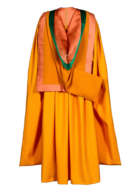 Back of Doctor of Science graduations robes