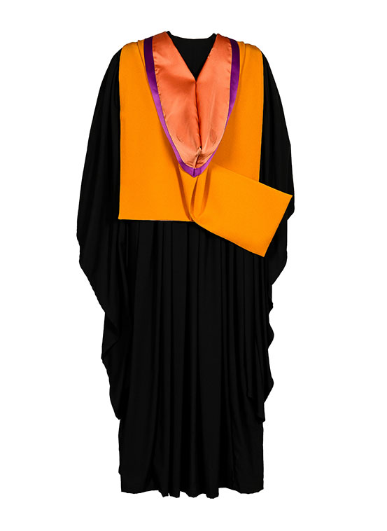 Back of Master of Business Studies graduation robes