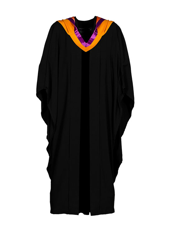Front of Master of Business Studies graduation robes