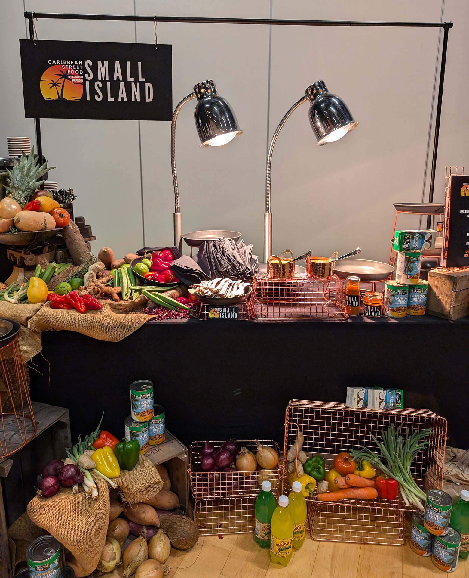 Carribean street food display