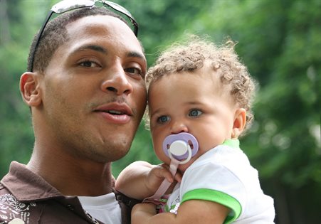 Biracial Family African American Man and Child