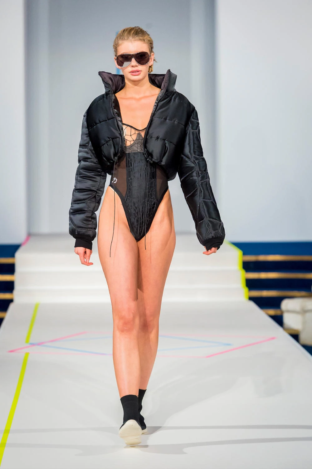 Jade Roe, 2017, catwalk show at Freemasons’ Hall in London. ©DMU.