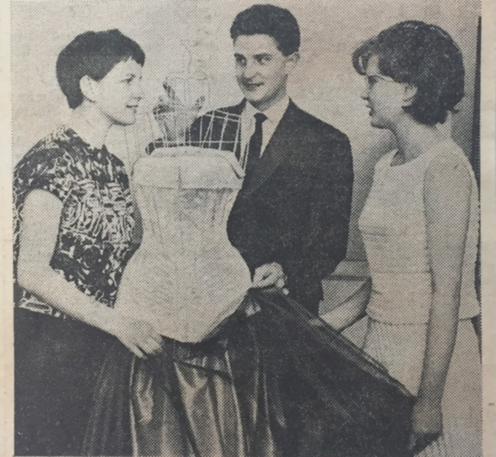 Student Janet Green winning a placement with the Queens corsetiere in South Molton Street London, early 1960s. ©DMU Special Collections and Archive.