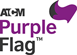 ATCM紫色旗帜标志