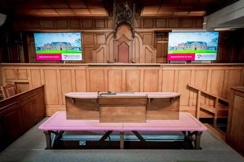 Leicester Castle Business School courtroom