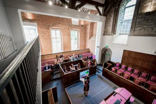 De Montfort University’s 19th-century Crown Court in the 12th-century Great Hall of Leicester Castle