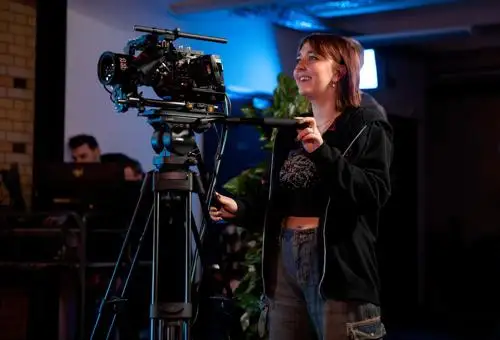 A student getting hands-on experience with the industry-standard 12k camera tracking system.