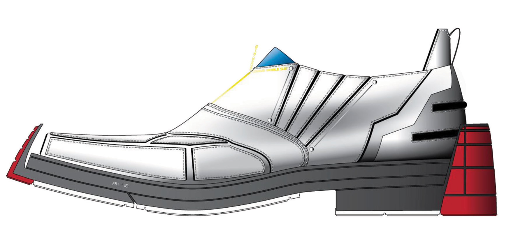 A digital rendering of the final shoe design
