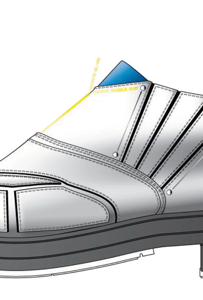 A digital rendering of the final shoe design