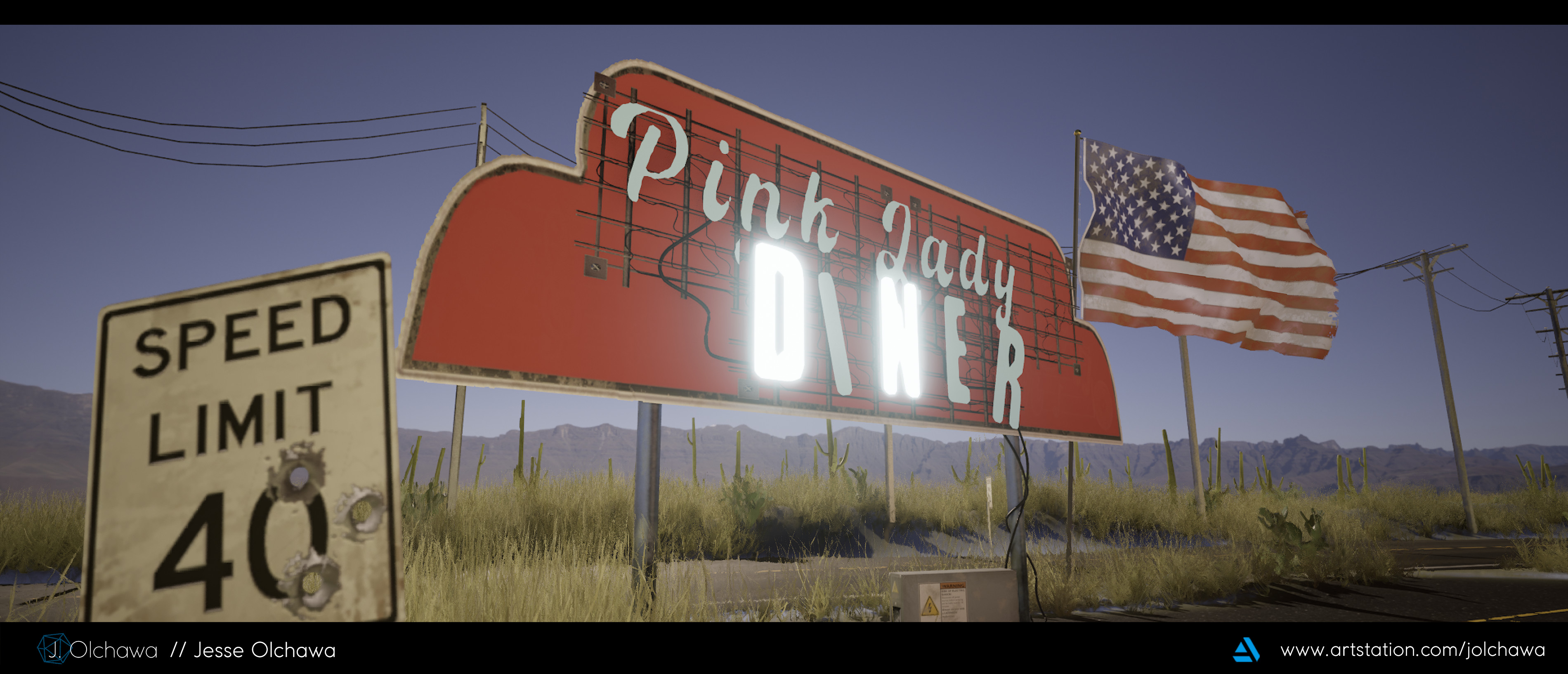 Jesse Olchawa - Outside Diner Sign (Day)