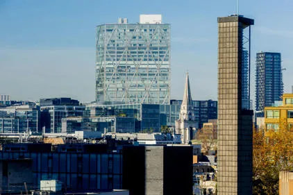 Students studying in a dynamic London university environment