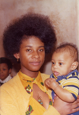 Doreen Lawrence holding baby Stephen