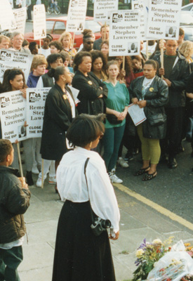 A candlelit vigil at the site of the murder.