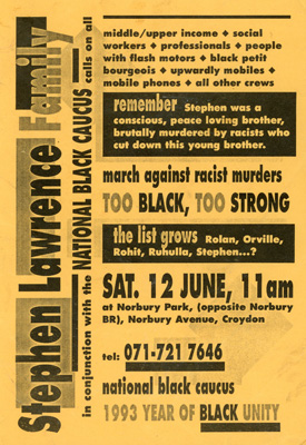 The Stephen Lawrence Family Campaign leaflet