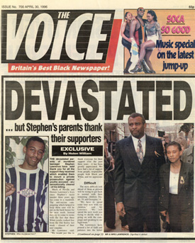 Press cutting from the collection of Doreen Lawrence.