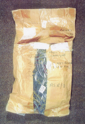 1993 evidence photograph on an item of clothing taken from one of the suspects
