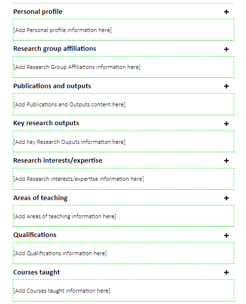 content tab staff profile