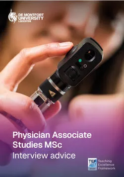 Physician Associate Studies MSc interview guide