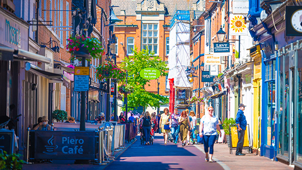 A photo of The Lanes in Leicester city centre
